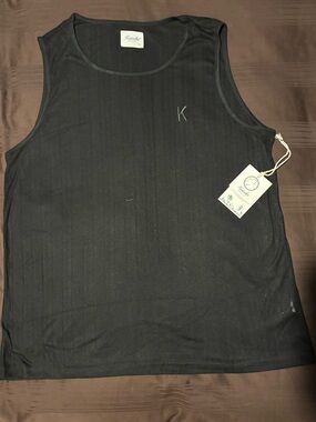 Kuwalla Tee Black Sleeveless Tank Top XL – Textured Fabric – New With Tags